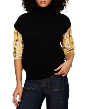 Sanctuary Mock Neck Sweater Shell - Black