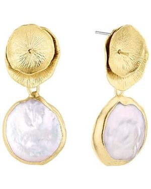 SET & STONES Reese Pearl Earrings - Metallic