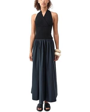 St. Agni Knit Backless Halter Dress - Black