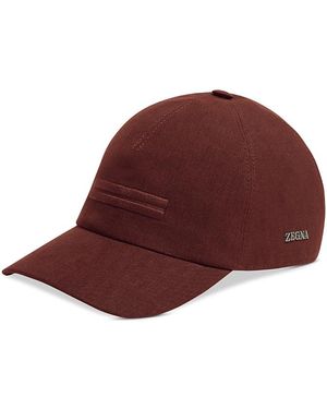 ZEGNA Oasi Lino Baseball Cap - Red