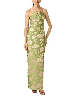 Aidan Mattox Woven Jacquard Dress - Green
