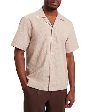 Ted Baker Merrik Geo Textured Relaxed Fit Camp Shirt - Natural