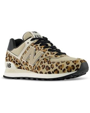 New Balance 574 Leopard Print Sneakers - Brown