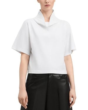 Derek Lam 10 Crosby Jonathan Jersey Funnel Neck Tee - White