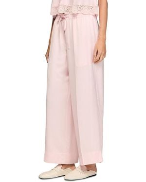 Sandro Satin-Effect Wide-Leg Pants - Pink