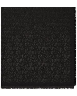 Saint Laurent Large Square Scarf - Black
