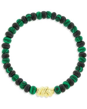 Luis Morais 14K Double Knot Malachite & Onyx Beaded Bracelet - Green