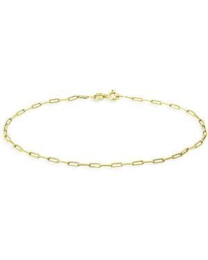 Aqua Sterling Paper Clip Bracelet - Metallic