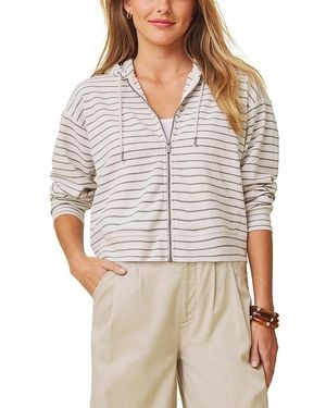 Splendid Kennedy Stripe Zip Up Sweatshirt - Gray