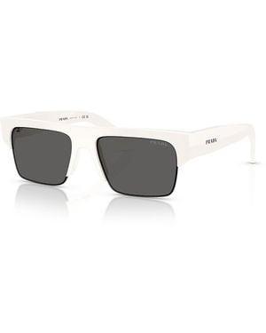 Prada Pr Rectangular Sunglasses, 55Mm - Gray