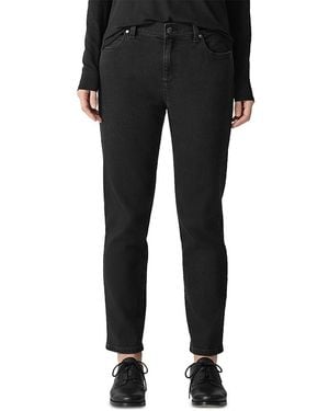 Eileen Fisher High Rise Slim Fit Ankle Jeans - Black