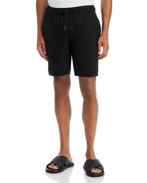 Solid Linen Drawcord Shorts - Black