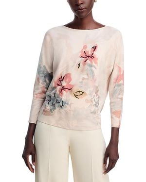 Sioni Floral Embroidered Dolman Sleeve Sweater - Pink