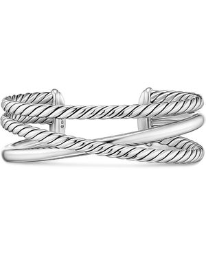 David Yurman Bold Crossover Three Row Cuff Bracelet - Metallic
