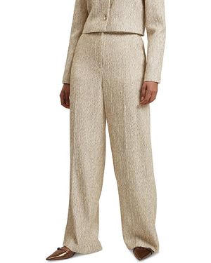 Ted Baker Vulpat Boucle Wide Leg Pants - Natural