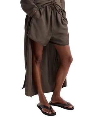 Rohe Taped Silk Shorts - Brown