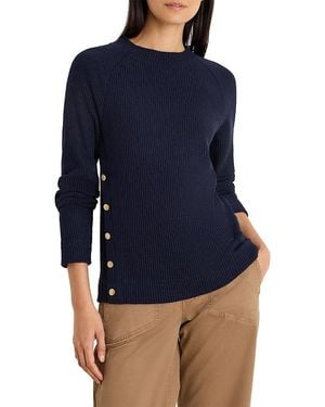 NIC+ZOE Waffle Knit Side Button Top - Blue