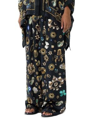 CAMILLA Silk Wide Leg Trousers - Black