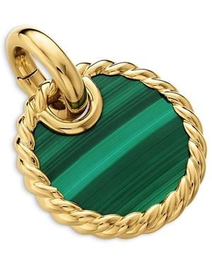 David Yurman 18K Dy Elements Disc Pendant - Blue