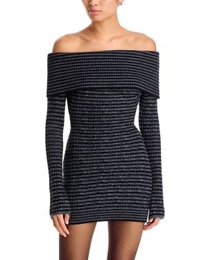 GUIZIO Noelle Off-The-Shoulder Knit Dress - Black