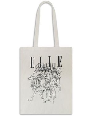Elle Collection Elle Graphic Tote Totes Bag - White