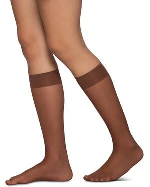 Hue Sheer Knee-High Socks, Set Of 2 - Brown