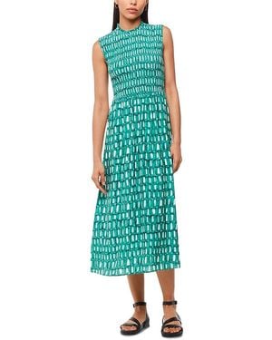 Whistles Linked Smudge Heidi Dress - Green