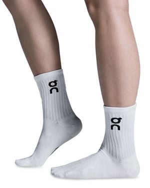 On Shoes High Logo Socks, Pack Of 3 - White