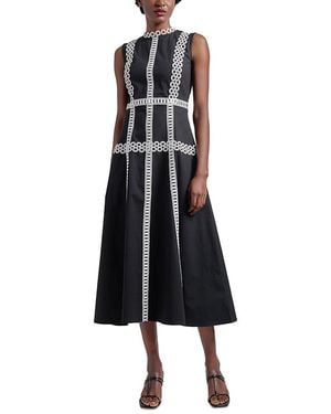 Misook Contrast Trim Midi Dress - Blue