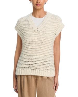 Herno Sleeveless Alpaca Blend Sequin Sweater - White