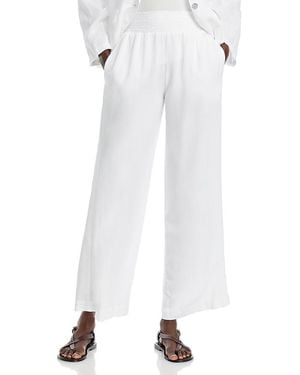 Bella Dahl Smocked Wide Leg Pants - White