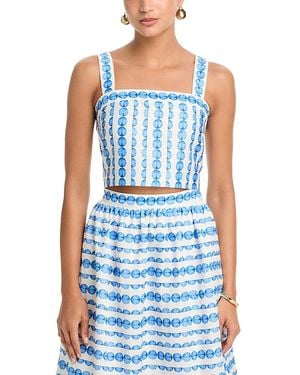 French Connection Structured Taffeta Top - Blue