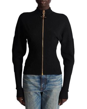 Balmain Zipped Knit Cardigan - Black