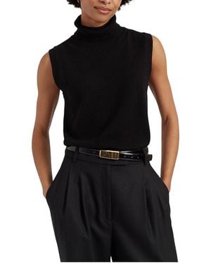 Chinti & Parker Wool-Cashmere High-Neck Tank - Black