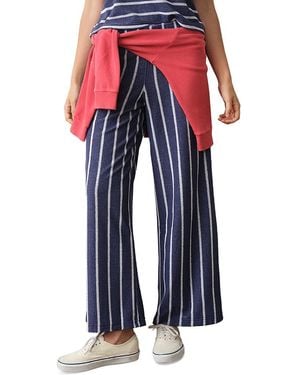 Marine Layer Beach Terry Wide Leg Pants - Blue