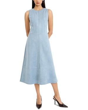 Donna Morgan Faux Suede Sleeveless Midi Dress - Blue