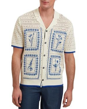 Ted Baker Barri Crochet Embroidered Shirt - White