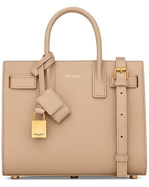 Saint Laurent Sac De Jour Nano Top Handle Bag - Natural