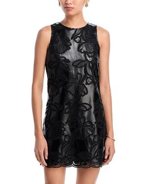 Aqua Faux Leather Lace Mini Dress in Black | Lyst Aqua Faux Leather Lace Mini Dress in Black | Lyst