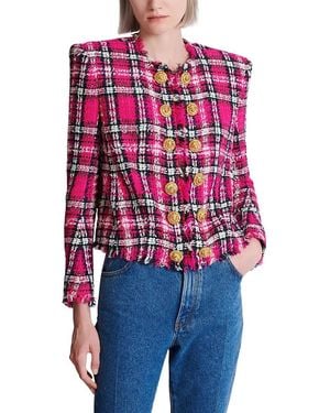 Balmain Cropped Jacket - Red