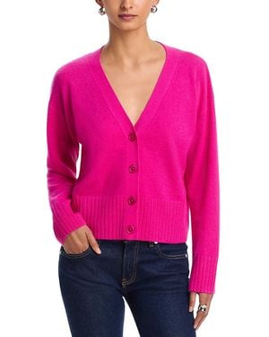 Aqua 100% Cashmere V Neck Cardigan - Pink