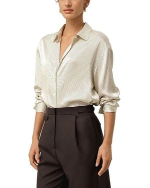 LILYSILK Silk Charmeuse Pinstripe Shirt - White
