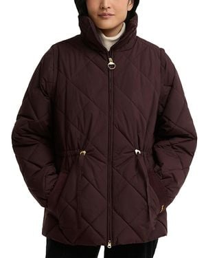 Barbour Tanfield Detachable Sleeve Puffer Coat - Brown