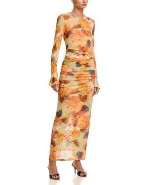 Cinq À Sept Watercolor Floral Neriah Dress - Metallic