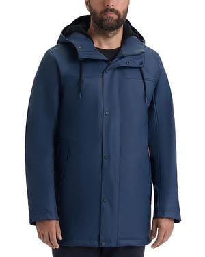 HUNTER Sam Padded Rubberized Raincoat - Blue