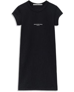 Alexander Wang Fitted Short Sleeve Mini Dress - Black