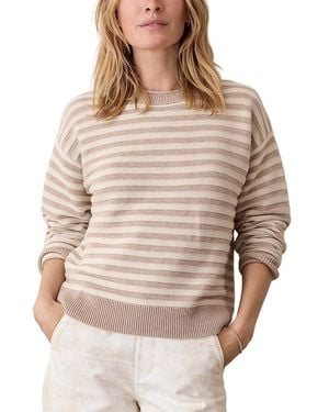 Marine Layer Juno Double Knit Long Sleeve Sweater - Natural