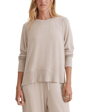Splendid Supersoft Lace Trim Crewneck Sweater - Natural