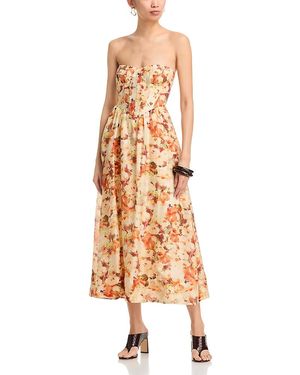 Bardot Lola Printed Midi Dress - Metallic