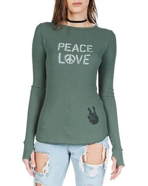 Lauren Moshi Mckinley Color Sray Peace Combo Top - Green